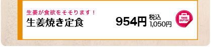 生姜が食欲をそそります！ 945円(税込1050円)